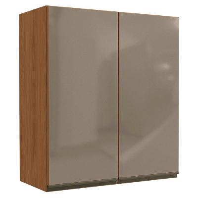 Armario Aereo 2p Vidro 80 Cm Mdp Maxxi G765 Kappesberg Canela