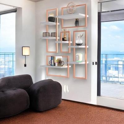 Conjunto 7 Prateleiras Industrial Branco/cobre - Pleno
