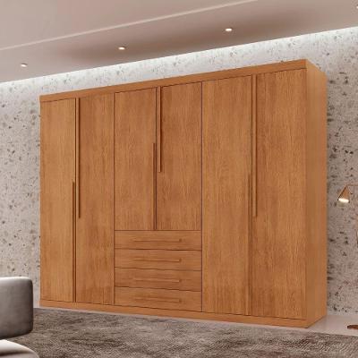 Guarda Roupa Casal Matteo 100%mdf 6pts 4gvts Moderna Mobília Naturalle