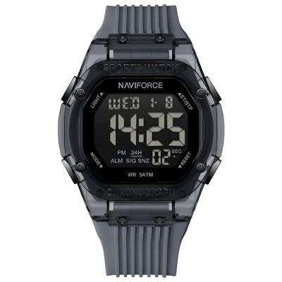 Relógio Digital Esportivo Luminoso Pulseira De Silicone 50m à Prova D'água Cinza