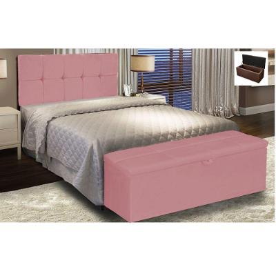 Kit Calçadeira E Painel Nina 160 Cm Sued Rose