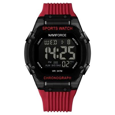 Relógio Digital Esportivo Luminoso Pulseira De Silicone 50m à Prova D'água Vermelho