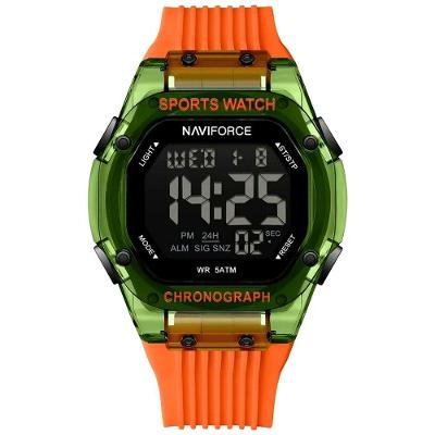 Relógio Digital Esportivo Luminoso Pulseira De Silicone 50m à Prova D'água Laranja