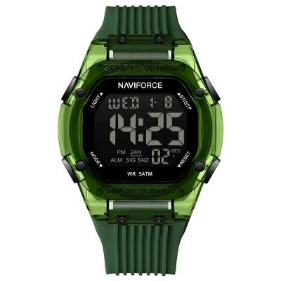 Relógio Digital Esportivo Luminoso Pulseira De Silicone 50m à Prova D'água Verde