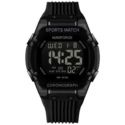 Relógio Digital Esportivo Luminoso Pulseira De Silicone 50m à Prova D'água Preto