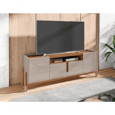 Rack Lizz 170cm 4 Portas E Prateleiras Off White Cedro