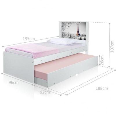 Cama Bibox Com Cabeceira Solteiro Cidade Paris