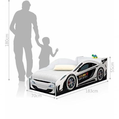 Cama Carro Com Baú Infantil Branco Com Colchão