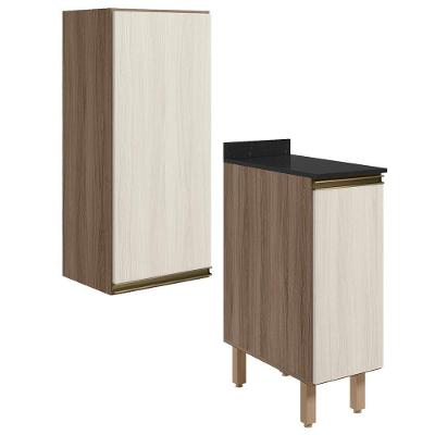 Armario Aereo Balcao 1 Porta 30cm Mdf Kali Nicioli Carvalho Toq Bianco Toq