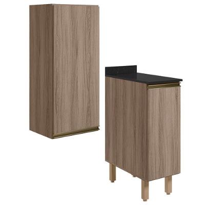 Armario Aereo Balcao 1 Porta 30cm Mdf Kali Nicioli Carvalho Toq