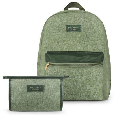 Conjunto Mochila E Necessaire De Envelope Joy Verde