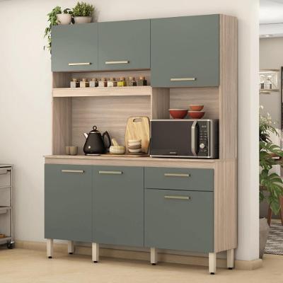 Armário De Cozinha Compacta 160cm Multimóveis CR20466 Avena Menta