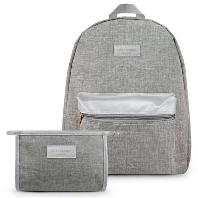 Conjunto Mochila E Necessaire De Envelope Joy Cinza Escuro