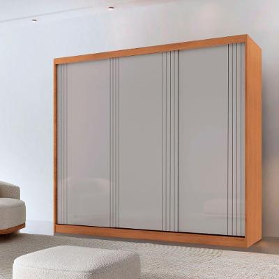 Guarda Roupa Casal Connor 100% Mdf 3 Portas E 2 Gavetas Naturalle/off White