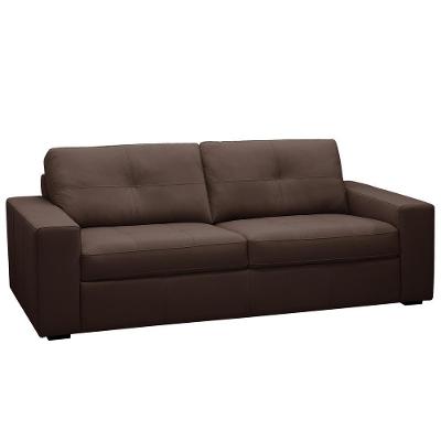 Sofá 3 Lugares Para Sala De Estar Living 205cm Vienne L06 Couro Marrom Café - Lyam Decor