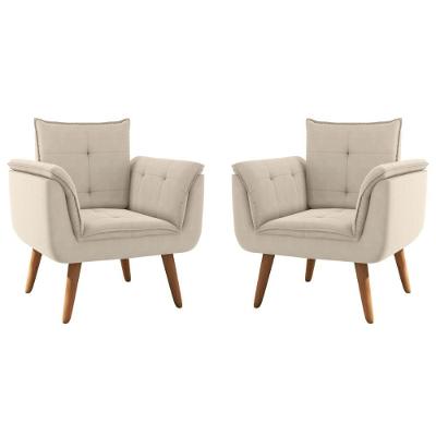Conjunto Poltrona Para Sala De Recepção Silveiras Inca Areia