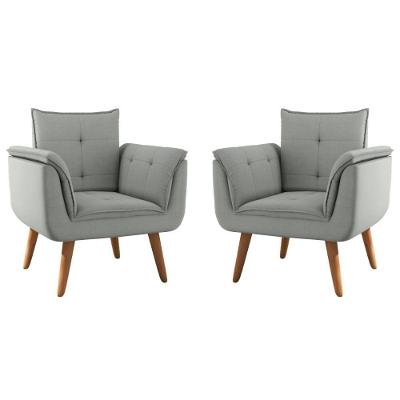 Conjunto Poltrona Para Sala De Recepção Silveiras Linha Grafite