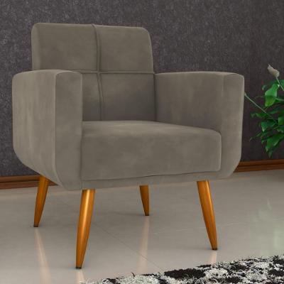 Poltrona Decorativa Juan Veludo Cappuccino