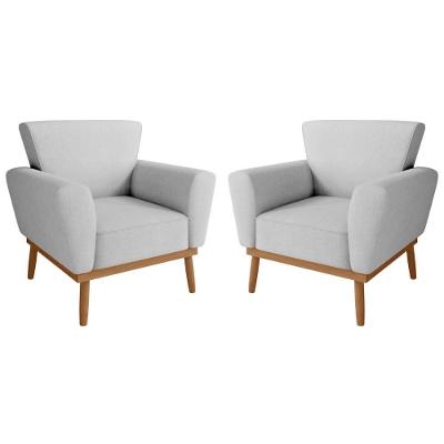 Conjunto Poltrona Para Sala De Recepção Viana Linha Cinza