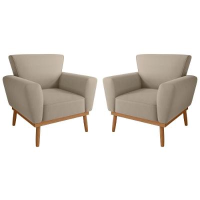 Conjunto Poltrona Para Sala De Recepção Viana Inca Castor