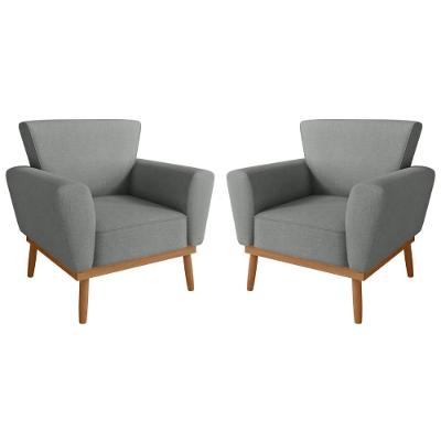 Conjunto Poltrona Para Sala De Recepção Viana Linha Grafite