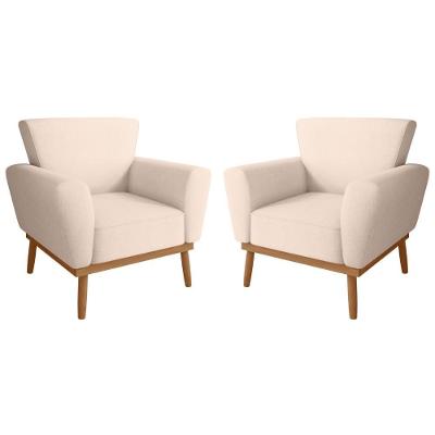 Conjunto Poltrona Para Sala De Recepção Viana Linha Bege