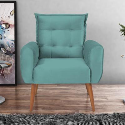 Poltrona Decorativa Para Sala Arcos Veludo Verde Menta