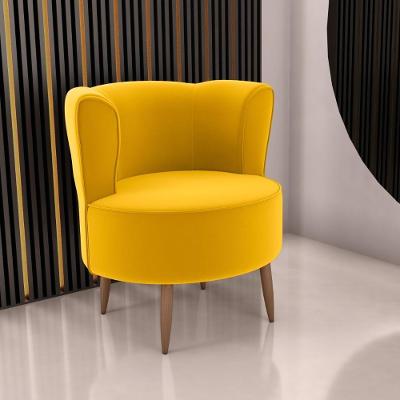 Poltrona Decorativa Para Sala Amapá Veludo Holland Amarelo