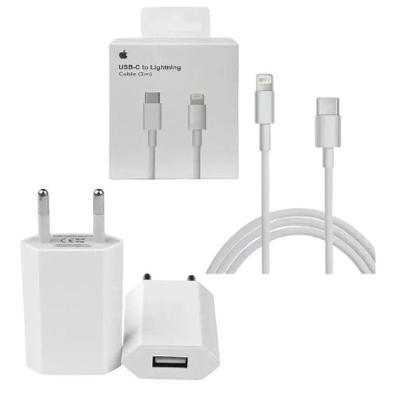 Kit Carregador Turbo + Cabo Lightning Tipo-c 1 Metro Compatível Com Dispositivos Apple