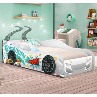 Cama Carro Kaboom Stylo Branco Solteiro