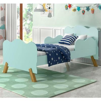 Cama Infantil Nuvem Verde Com Proteção Lateral