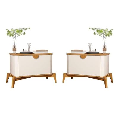 Conjunto Mesa De Cabeceira San Marino Off White Nature