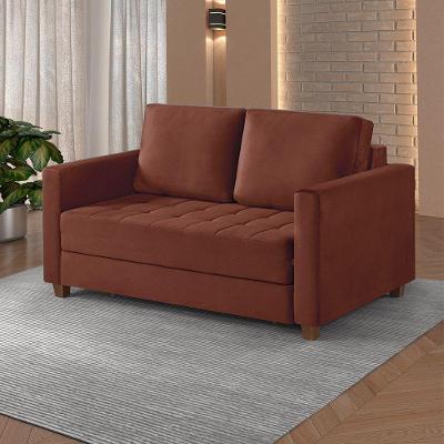 Sofá Cama 2 Lugares 150 Casal Paris Caramelo C/ Castanho