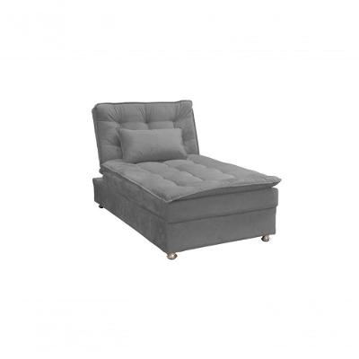 Sofá Cama Chaise 1 Lugar Penelope - Veludo Chumbo