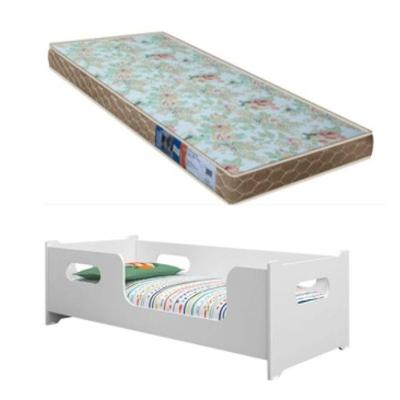 Cama Encanto Solteiro Montessoriana 100% Mdf + Colchão Solteiro 188x88 Toraflex - Branca
