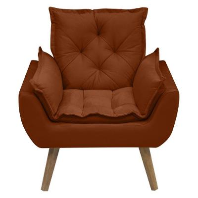 Kit Com 2 Poltronas Opala Conforto Decorativa Em Veludo Terracota