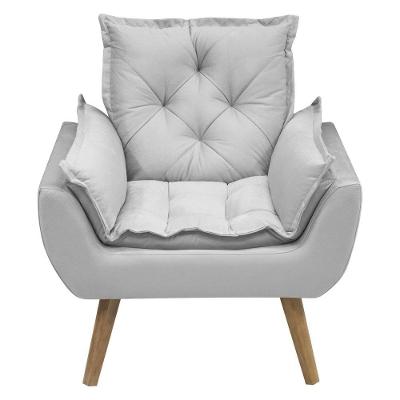 Kit Com 2 Poltronas Opala Conforto Decorativa Em Veludo Cinza