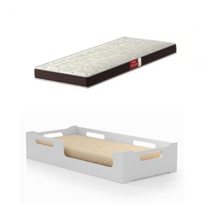 Cama Cecília Solteiro Montessoriana 100% Mdf + Colchão Solteiro 188x88 Prodormir - Branca