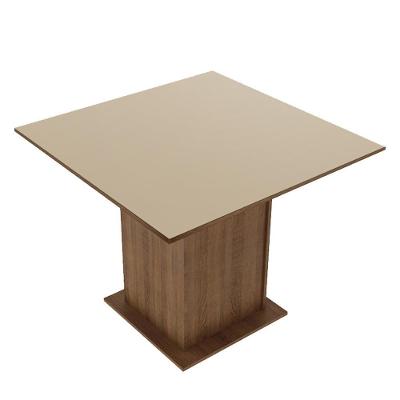 Mesa Rustic/Crema Quadrada Tampo de Madeira Madesa 5363