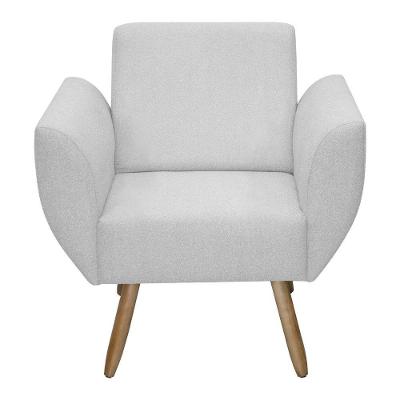 Poltrona Jolly Decorativa Em Tecido Boucle Com 1 Assento Cinza