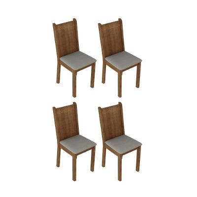 Kit 4 Cadeiras 4290 Madesa Rustic/Pérola