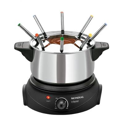 Panela De Fondue Elétrico Le Gourmet Fd-02 127v-preto/prata