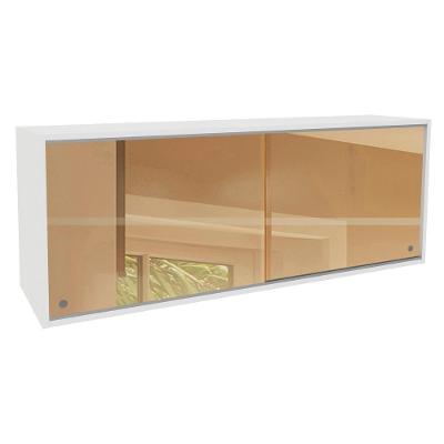 Armário Aéreo Glamy 2 Portas de Correr de Vidro Reflecta Branco Madesa
