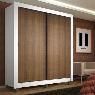 Guarda-Roupa Denver 2 Portas de Correr Rustic/Branco Madesa