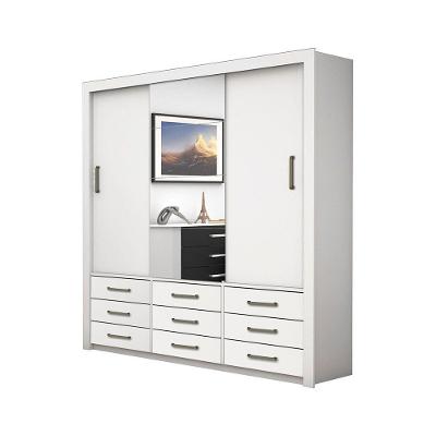 Guarda Roupa Anjos Plus 3 Portas 9 Gavetas Carioca Branco