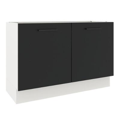 Balcão de Pia Madesa Agata 2 Portas Branco Preto