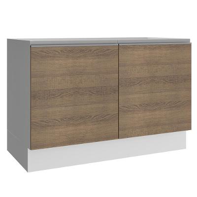 Balcão de Pia Glamy 2 Portas Branco/Rustic Madesa