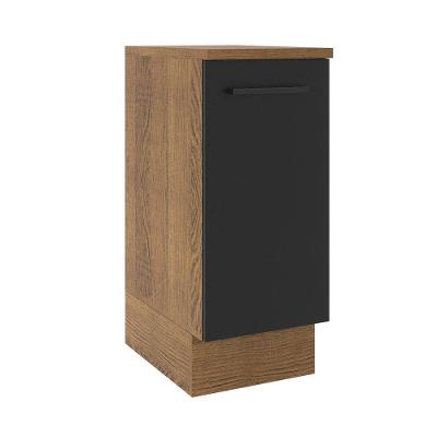 Balcão Madesa Agata 35cm 1 Porta Rustico Preto