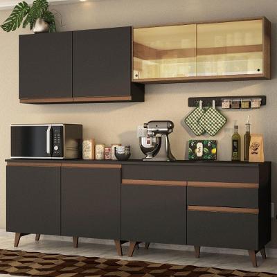 Cozinha Completa Madesa Reims 240001 Com Armário E Balcão - Preto/rustic