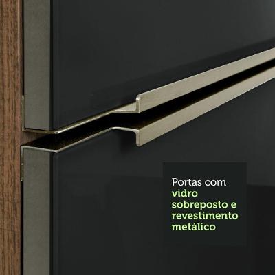 Armário Aéreo Madesa Lux 40x83 cm 1 Porta Rustic e Preto